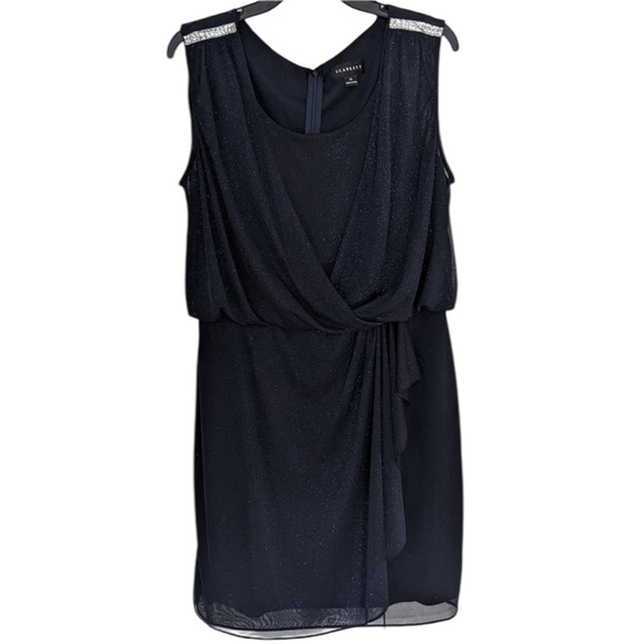 Scarlett navy blue cocktail dress, size 16, sparkle, party event dress - Picture 1 of 12